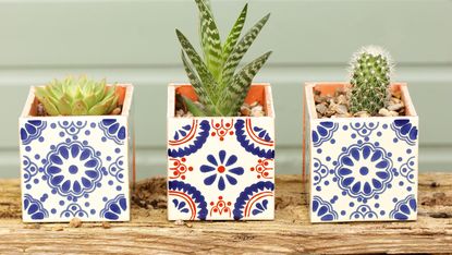 how to make a tile plant pot
