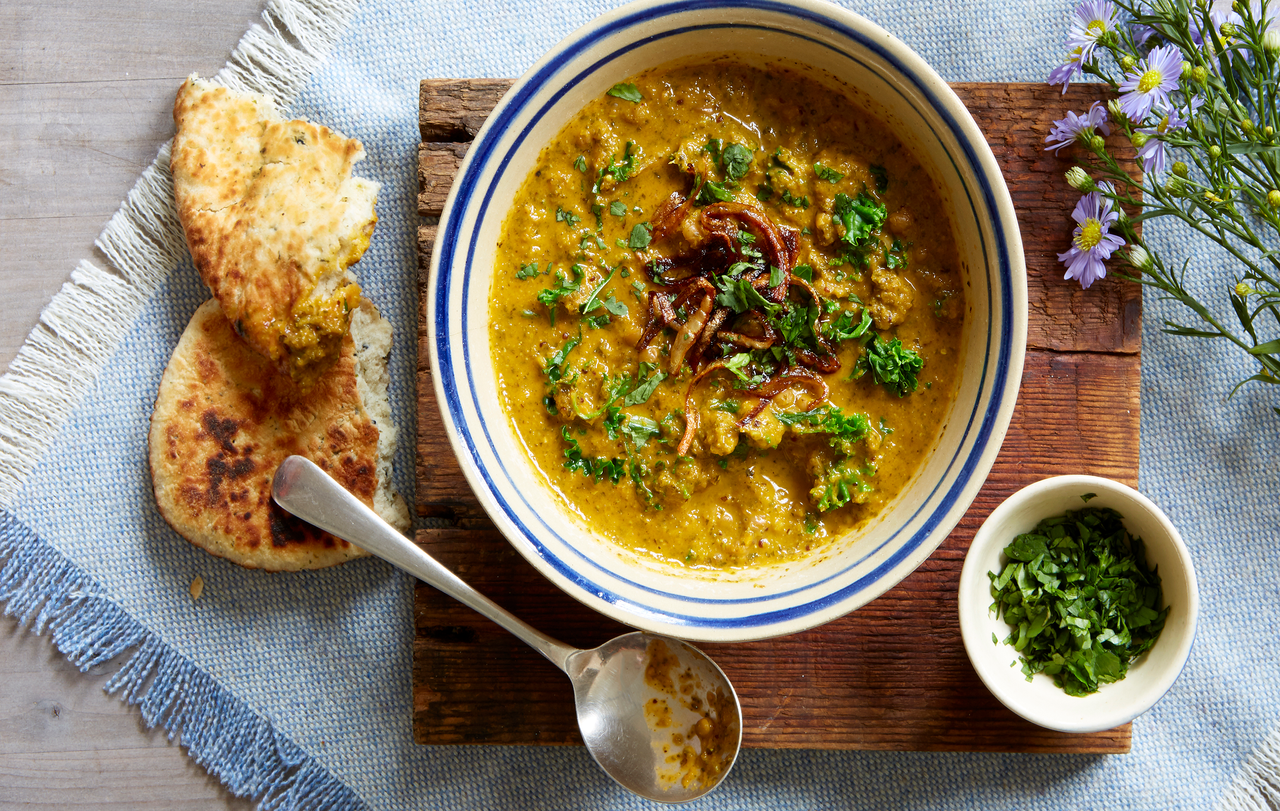 spiced lentil and kale soup