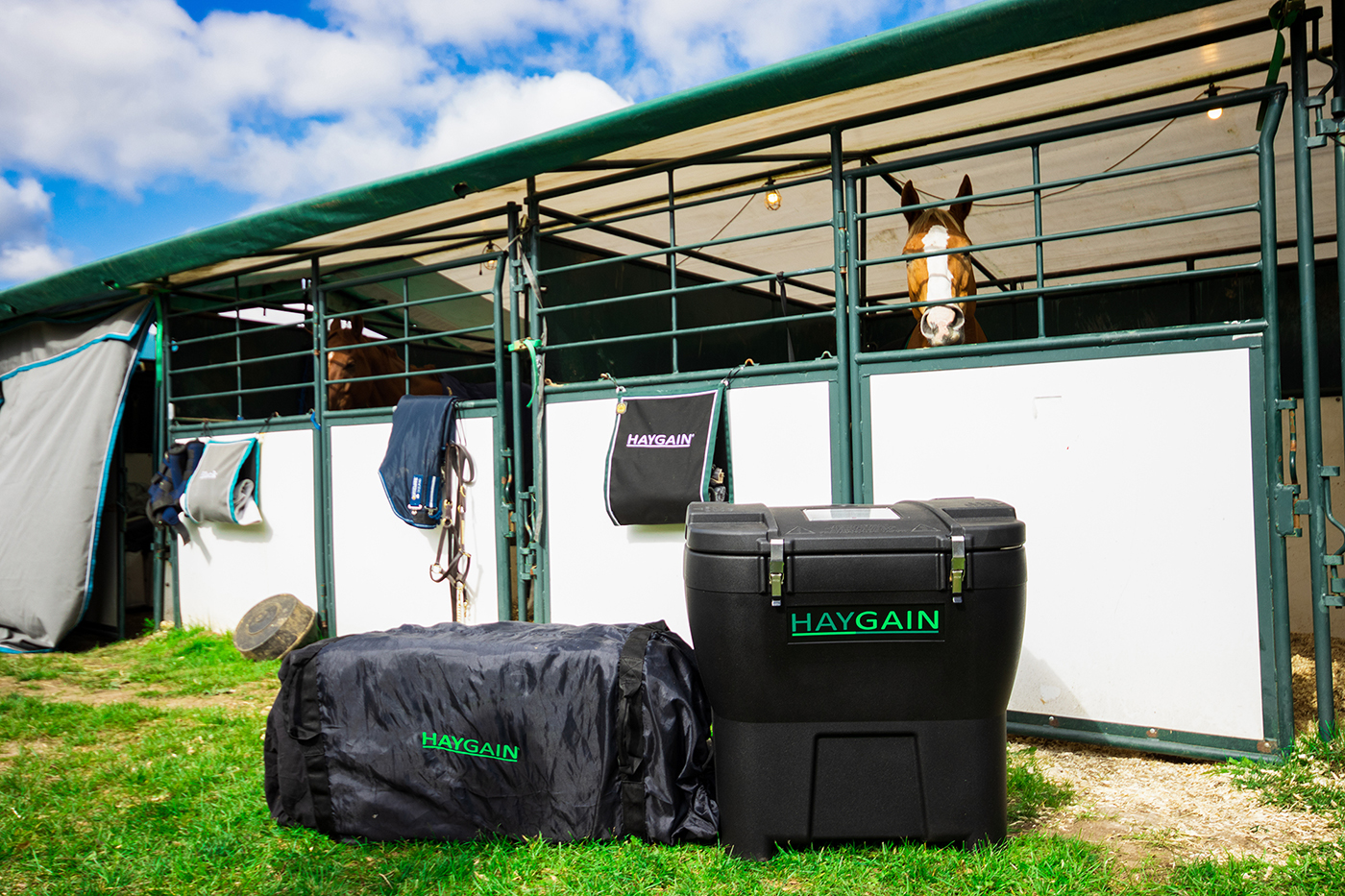 A haygain steamer at a horse show