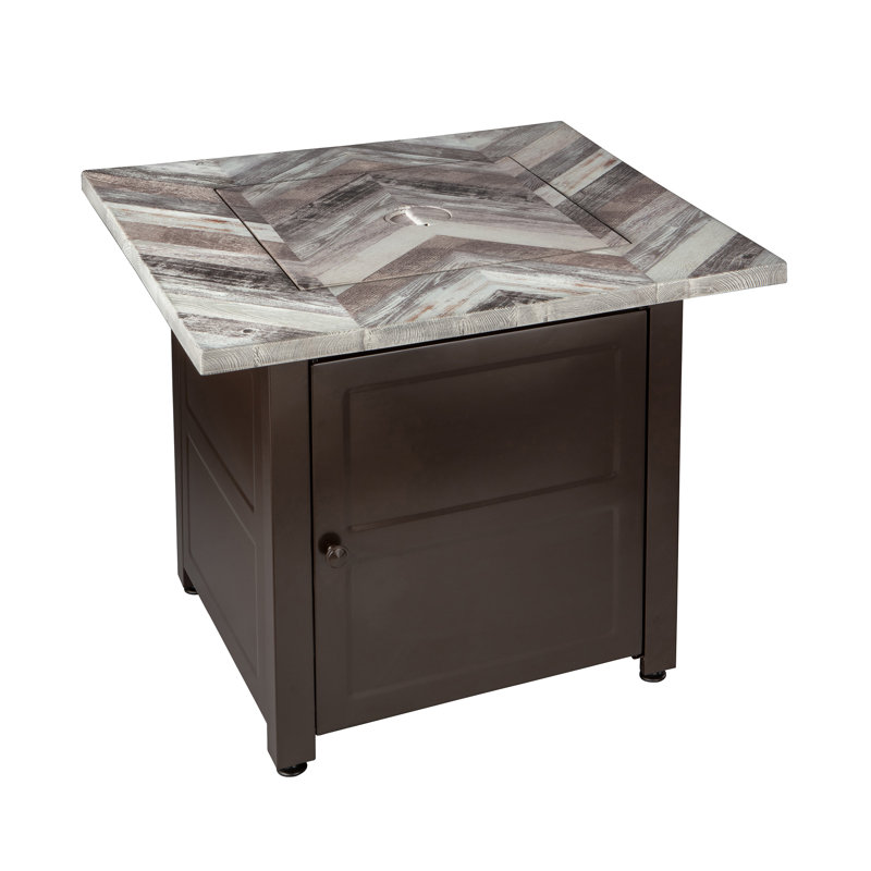Endless Summer Duval by Endless Summer, 30&quot; Square Lp Gas Outdoor Fire Pit With Faux Wood Chevron Mantel &amp;amp; Reviews | Wayfair