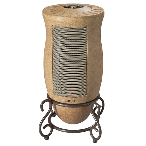 Lasko Oscillating Designer Series Ceramic Space Heater for Home With Adjustable Thermostat, Timer and 2-Speeds, 16 Inches, 1500w, Beige, 6405