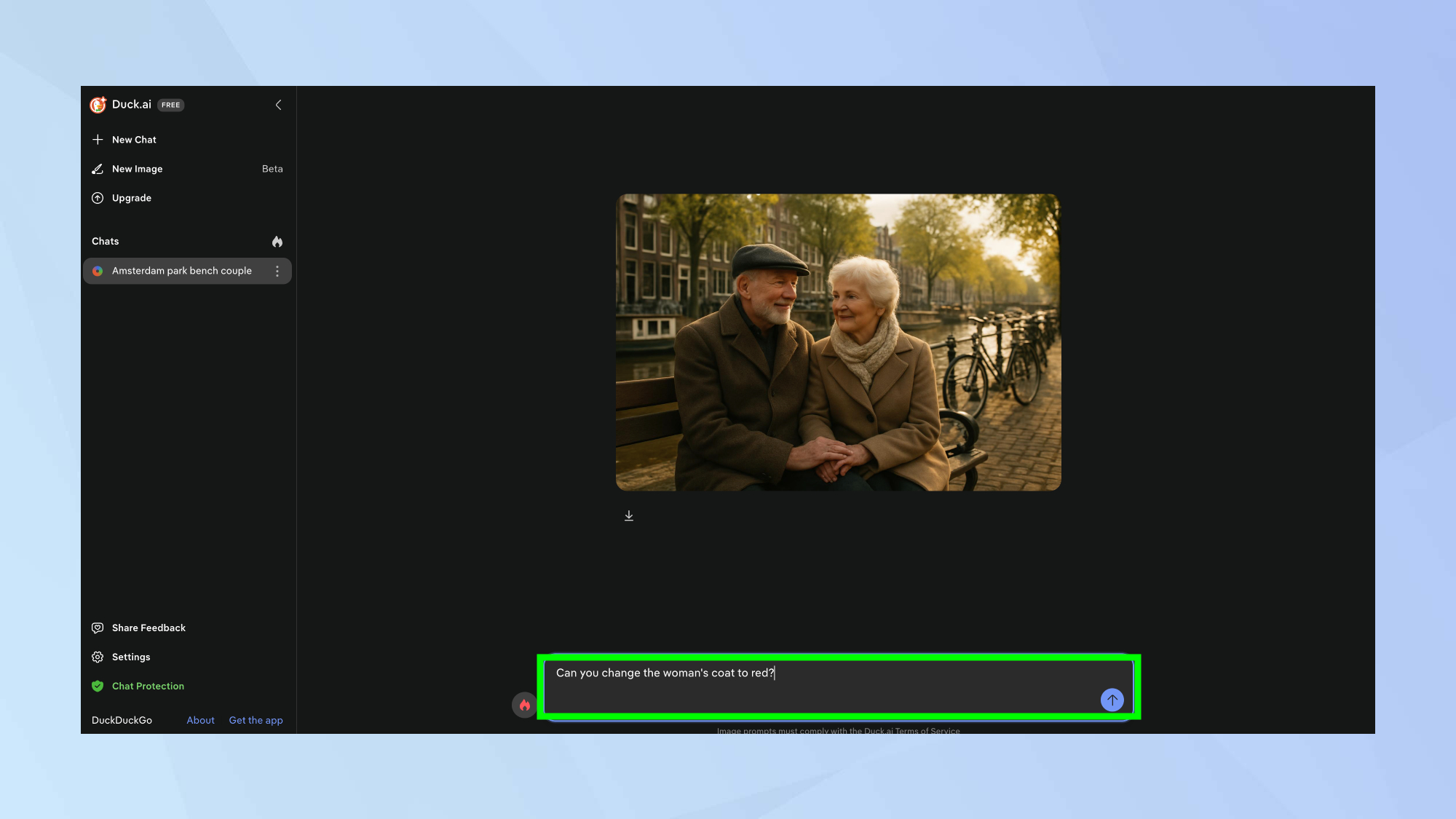 Revised image prompt in DuckDuckGo