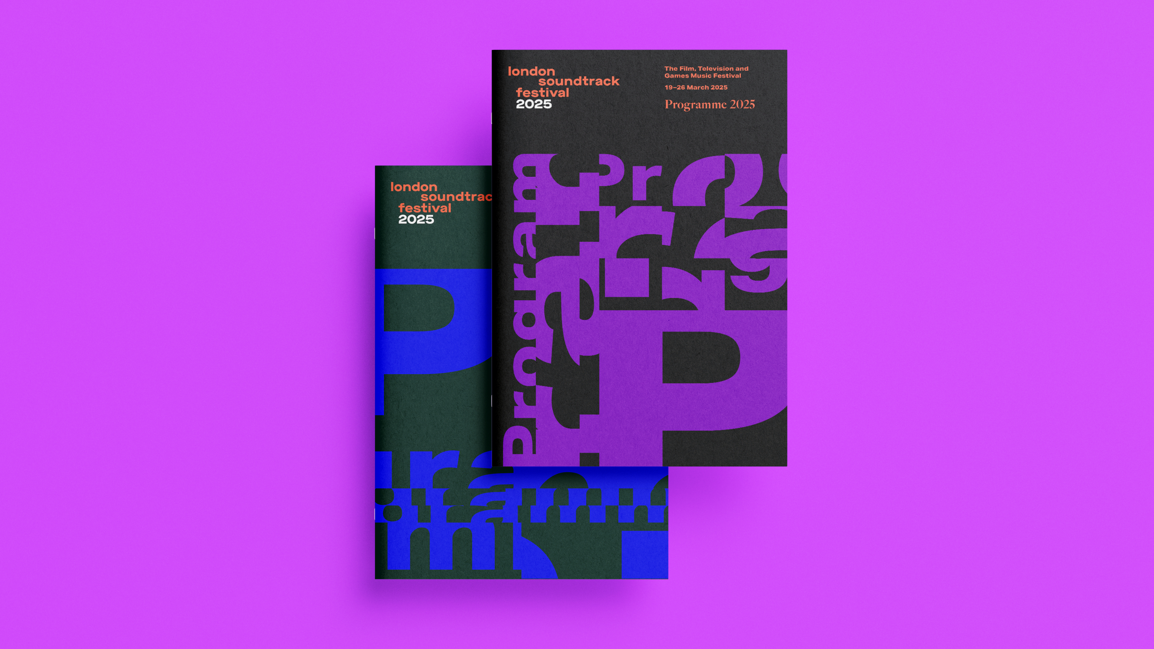 London soundtrack festival brochure on a purple background