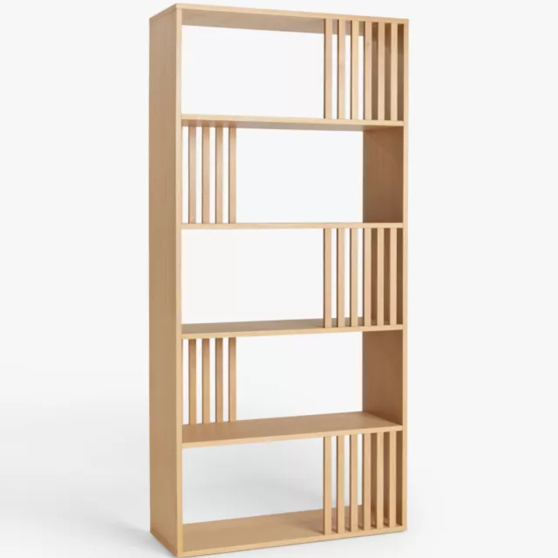 natural wood bookcase