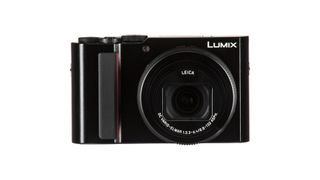 Panasonic Lumix TZ200 front view on white background