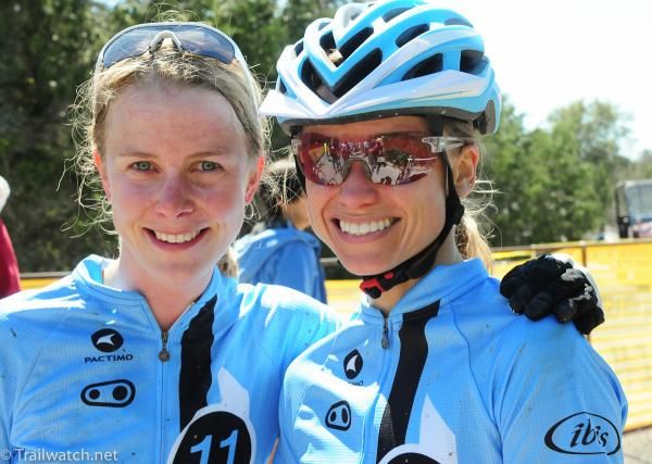 Crank Bros teammates Chloe Forsman (left) and Judy Freeman