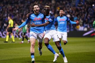 Napoli players celebrating