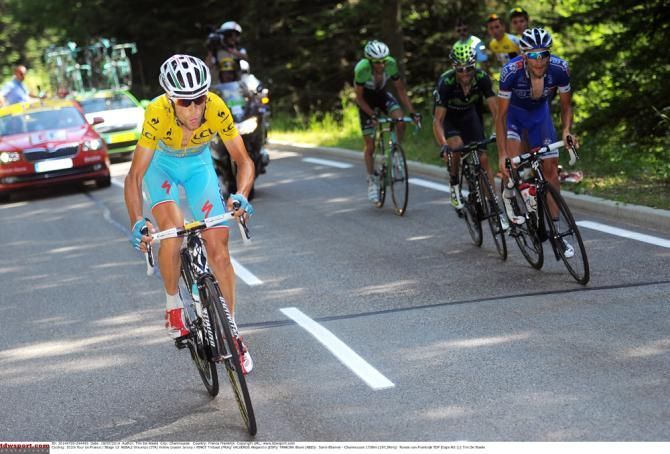 Out on his own: Vincenzo Nibali heads to the stage win at Chamrousse