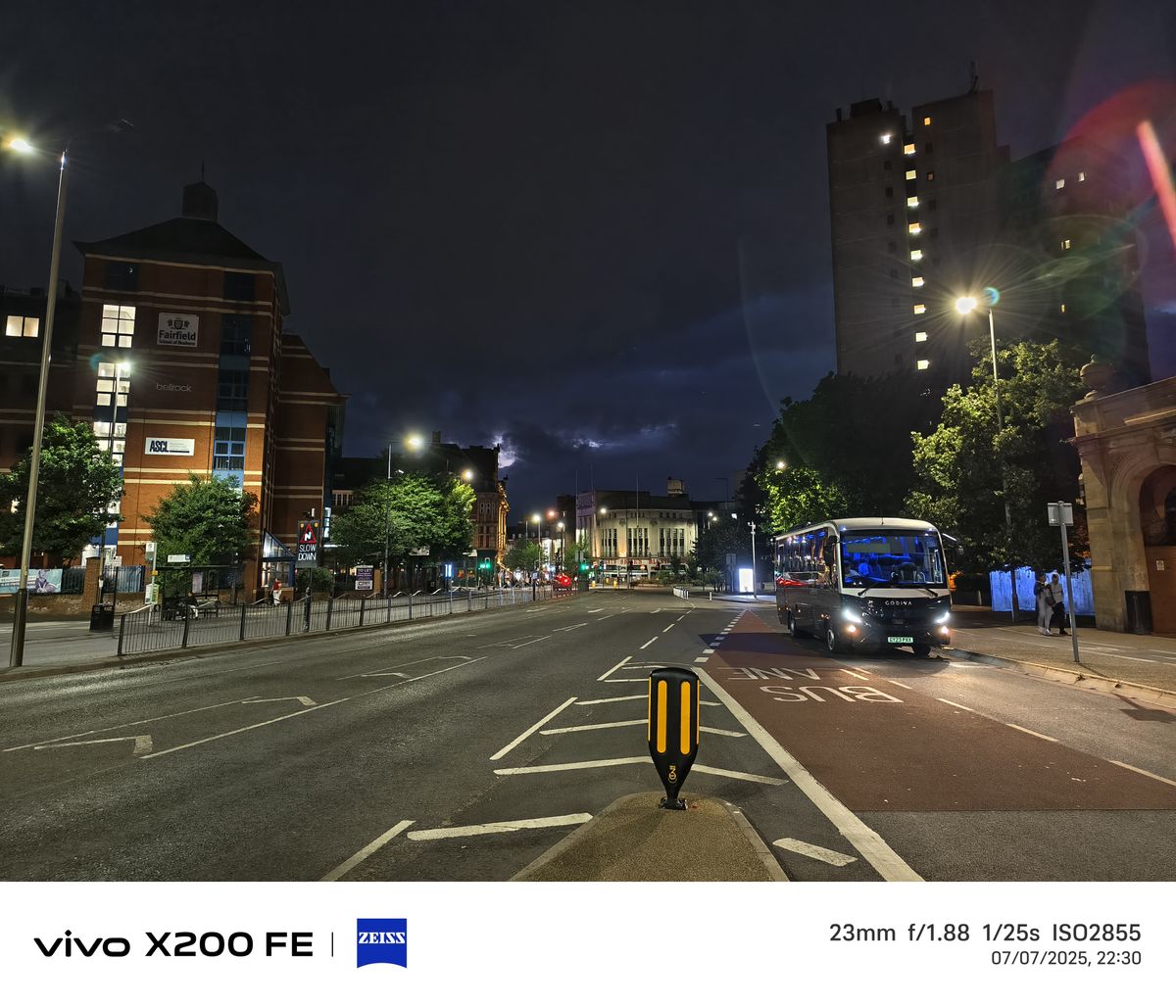 a street in the UK at night