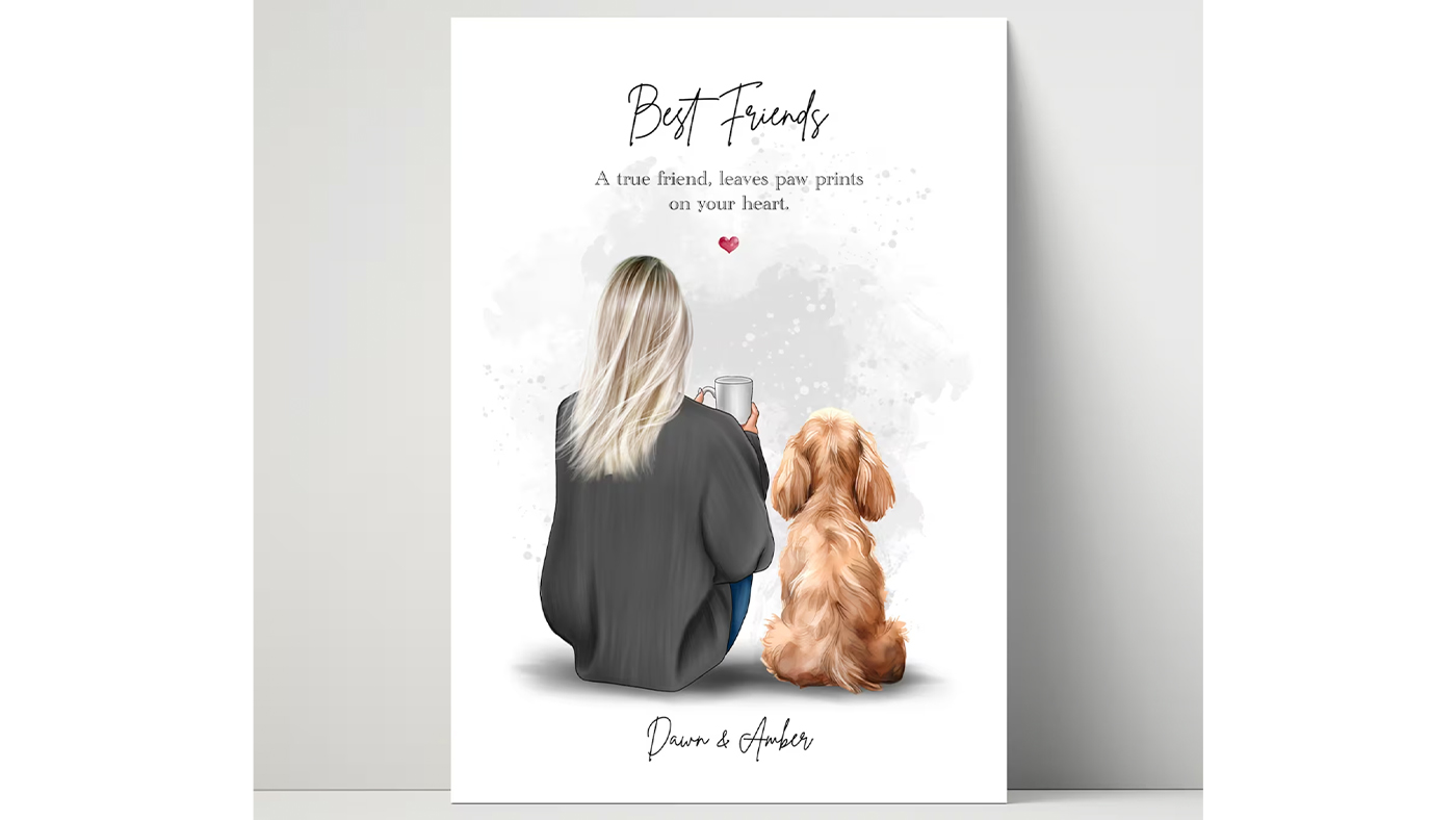 Personalised dog and owner portrait