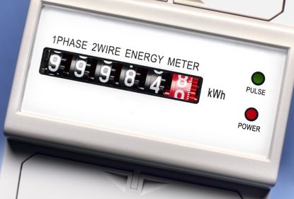 Close up of a traditional energy meter