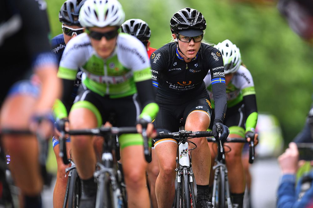 Emilia Fahlin in the bunch during stage 4 at the Women's Tour