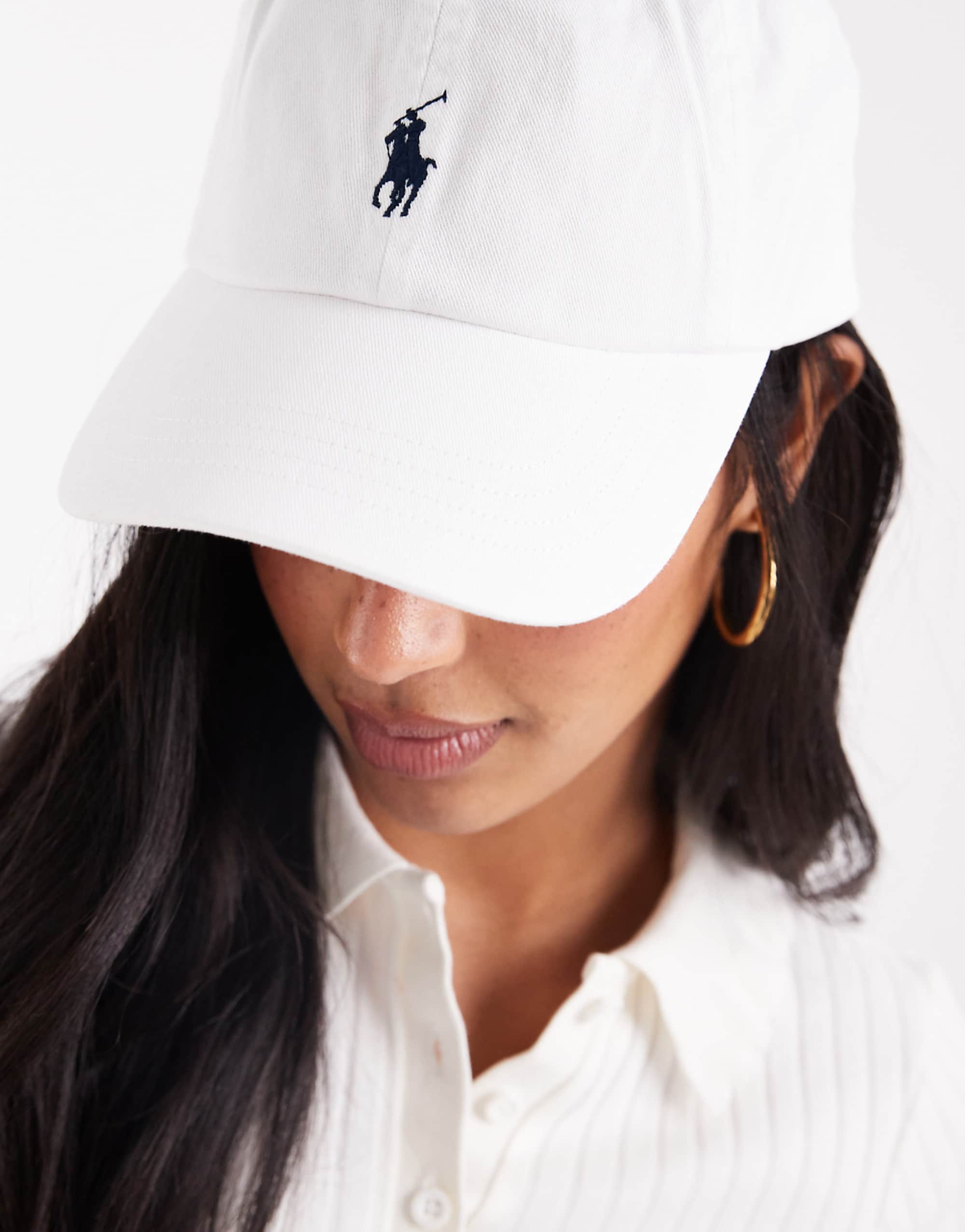 Polo Ralph Lauren Icon Logo Baseball Cap in White and Navy