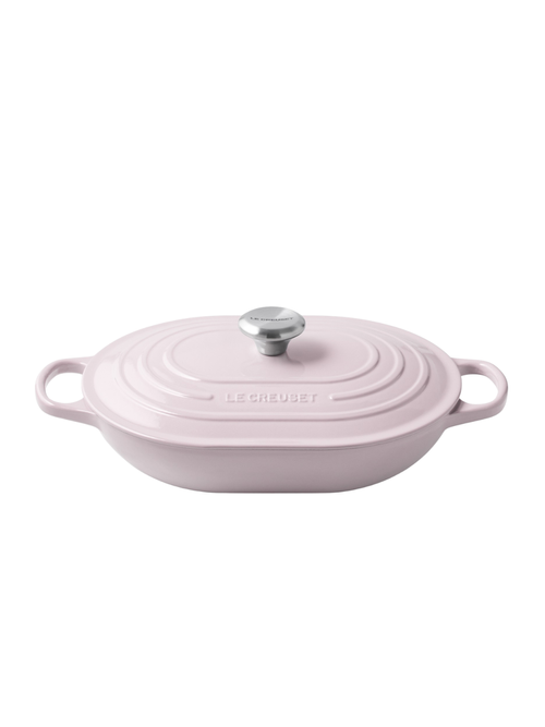 Le Creuset Signature Enameled Cast Iron Covered Oval Casserole, Shallot
