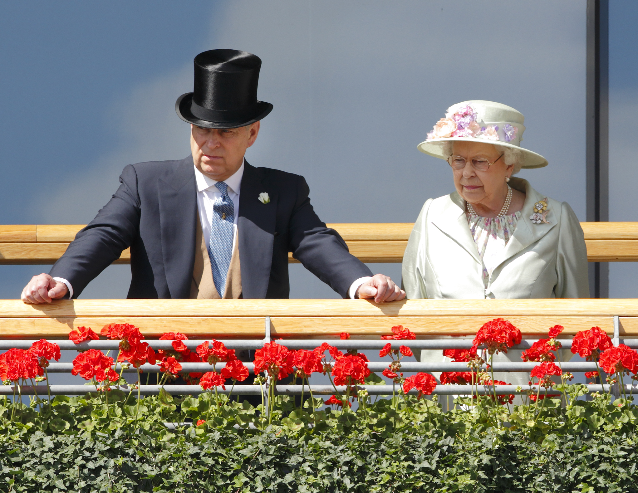 Prince Andrew and Queen Elizabeth dressed up at Royal Ascot