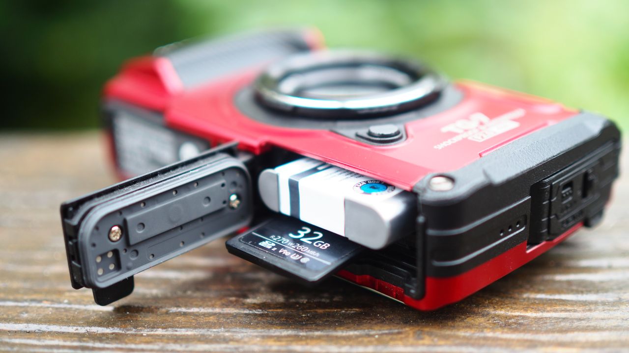 A red OM System Tough TG-7
