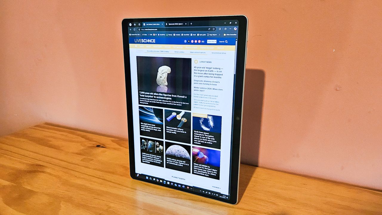 Microsoft surface pro 11 on a table.