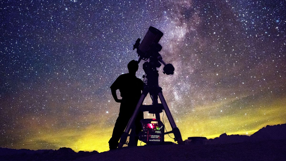 Who was the first person to seriously sale study the night sky with a telescope