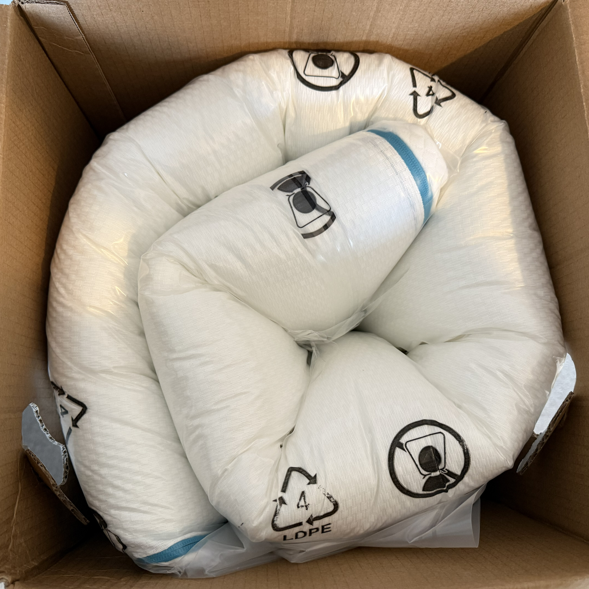 The Simba Hybrid Essential topper being tested at home