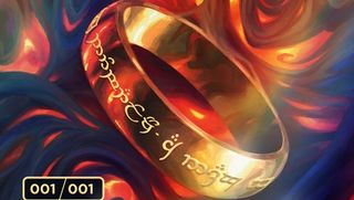 The One Ring from the Magic: The Gathering The Lord of the Rings crossover set