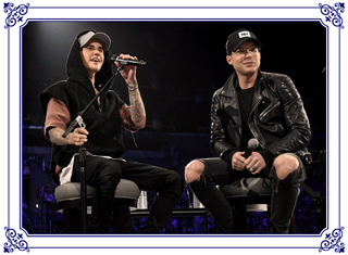 Bieber and Smith on stage at Churchome in 2015.