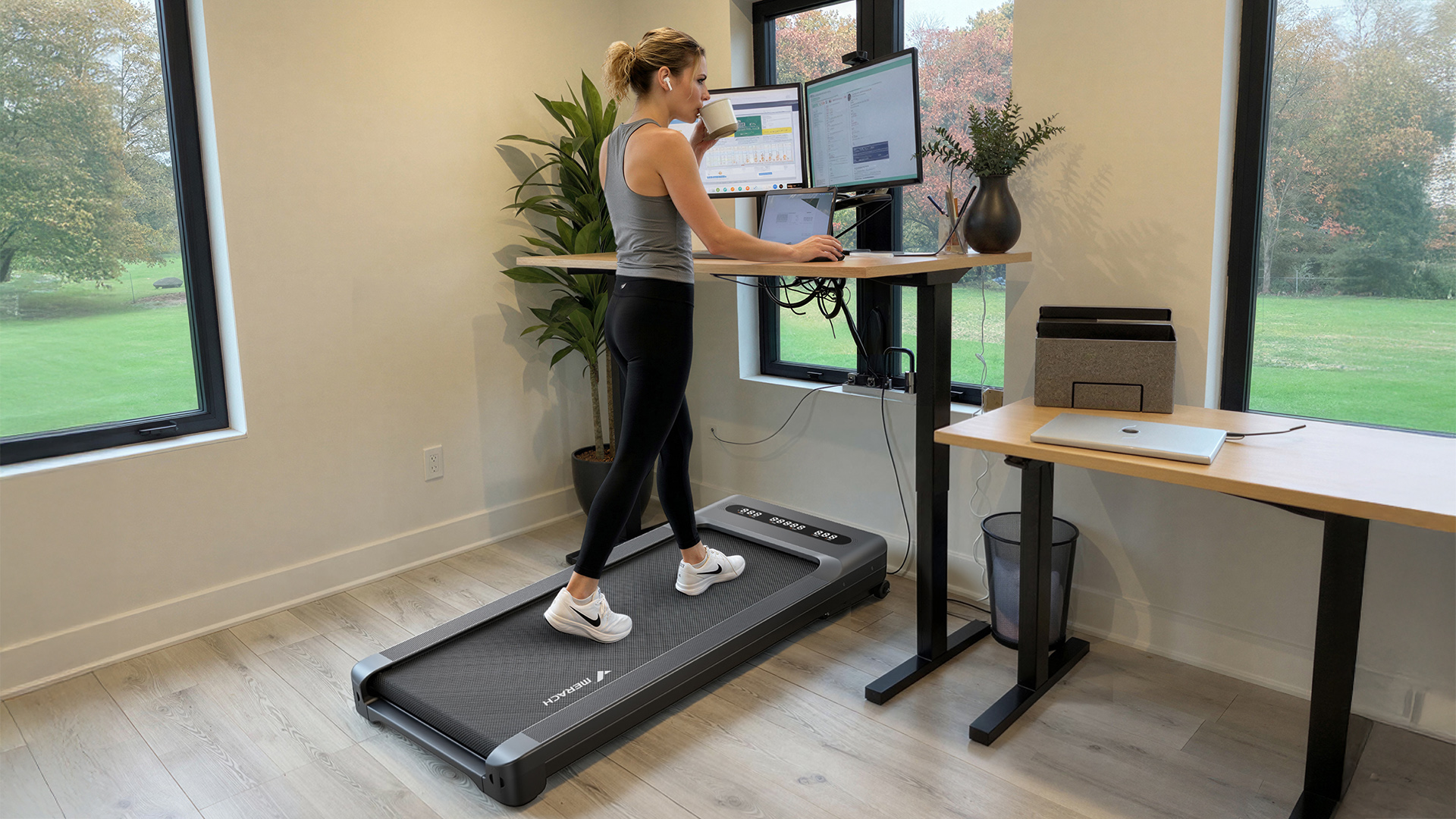 Merach UltraWalk W60 Plus treadmill in use at home