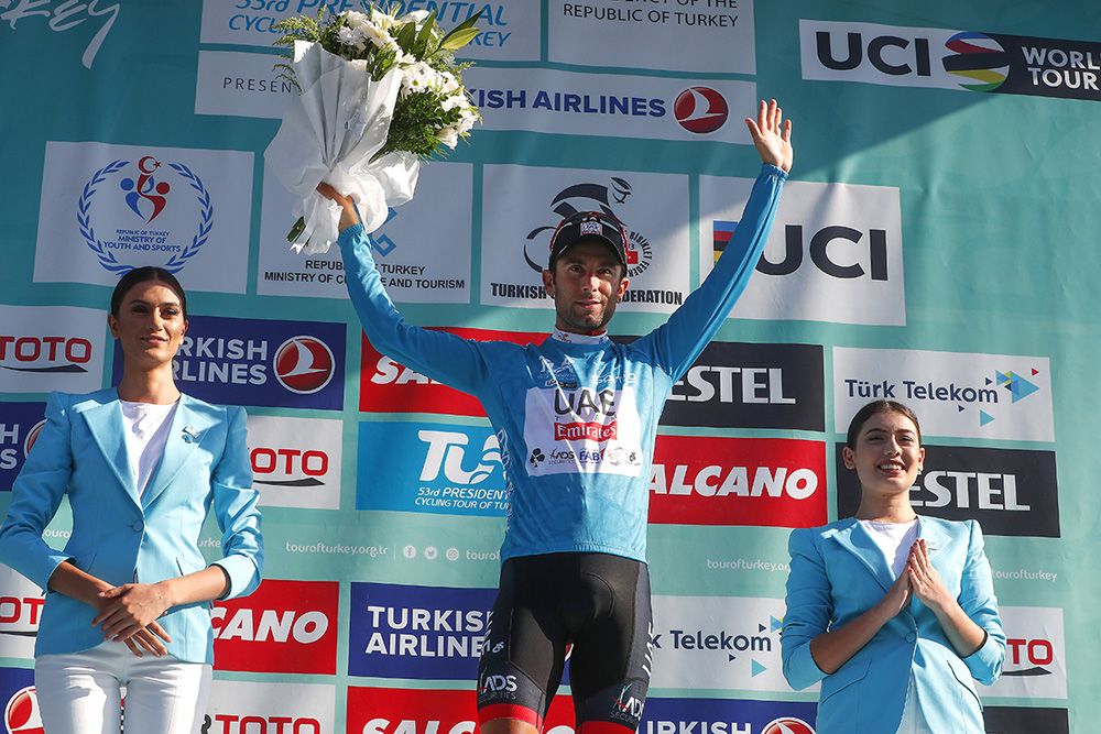 Diego Ulissi (UAE Team Emirates) on the podium