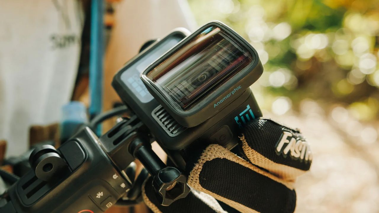 The Anamorphic Lens Mod mounted on the GoPro HERO13 Black
