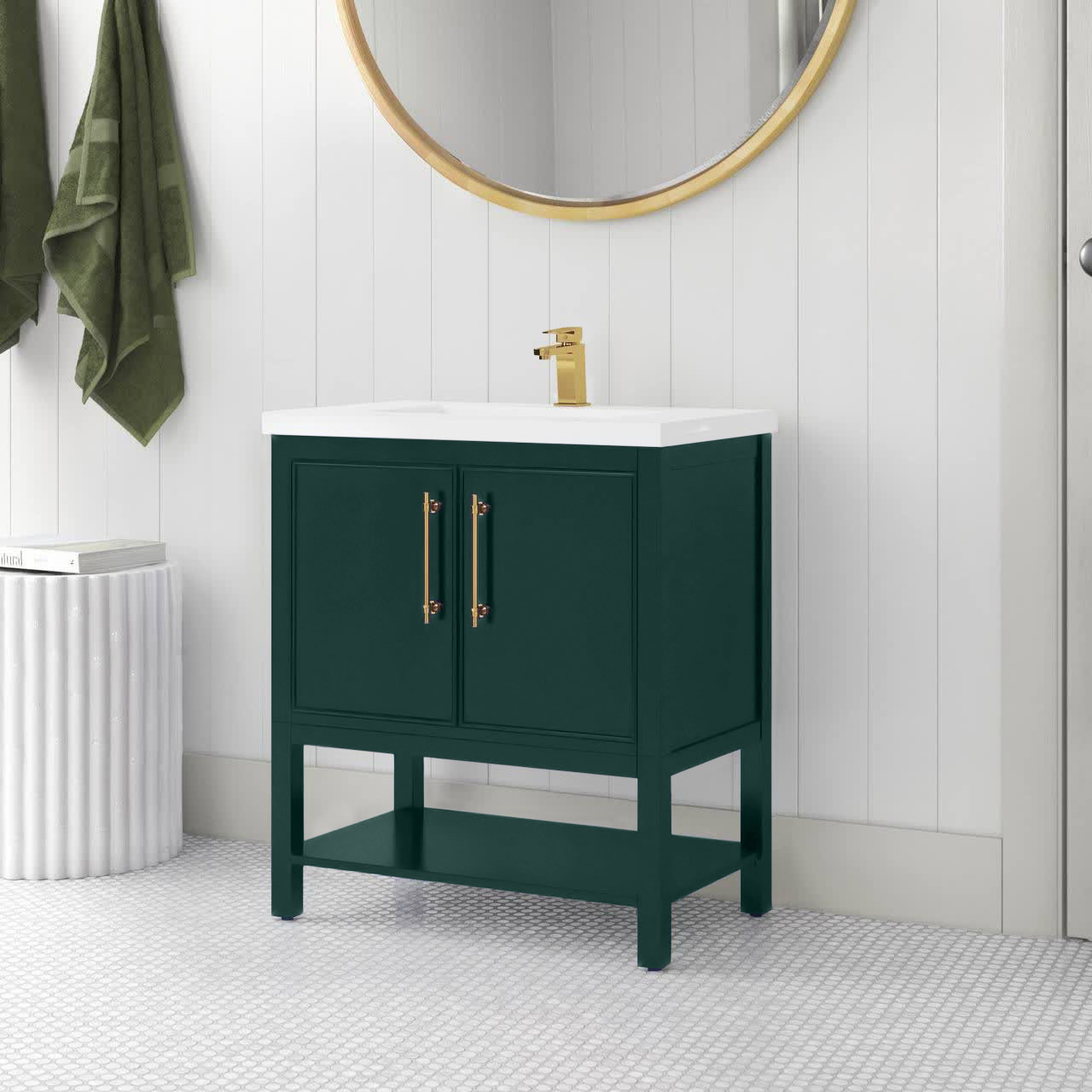 Jewell 30'' Single Bathroom Vanity With Ceramic Top