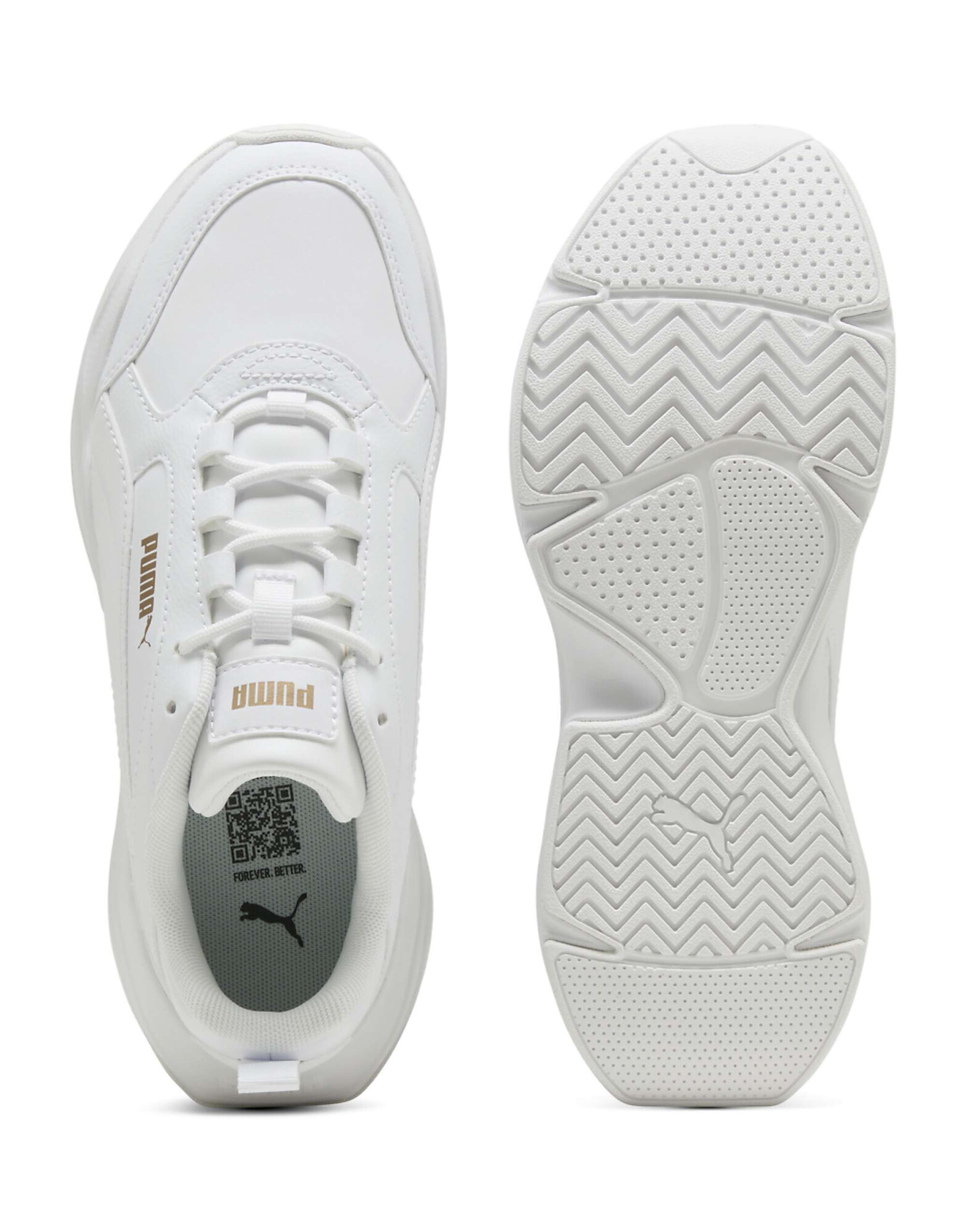 Puma Cassia 2.0 Trainers in Puma White-Puma White-Puma Gol