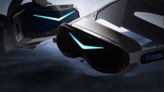 Pimax Crystal Super Micro-OLED and Pimax Crystal Super Micro-OLED VR headsets on a dark background