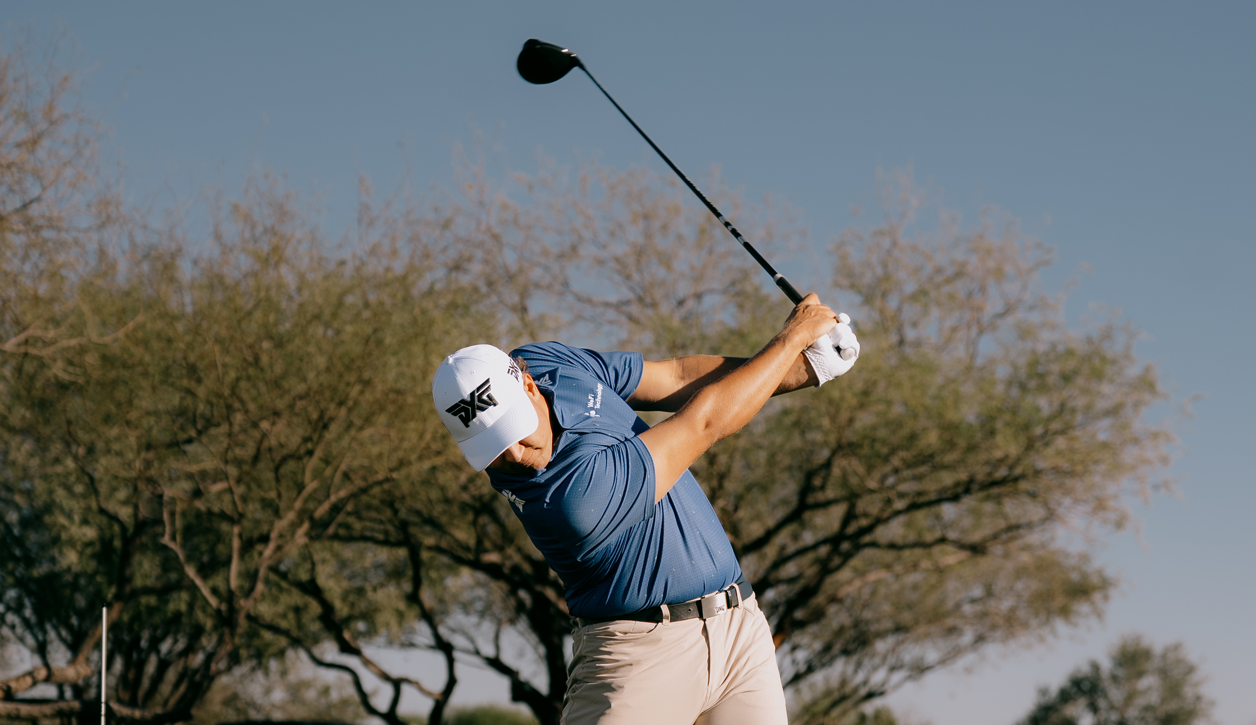 Aldrich Potgieter hits a PXG driver