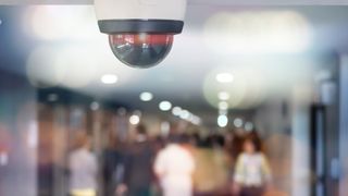 Security CCTV camera installed indoor