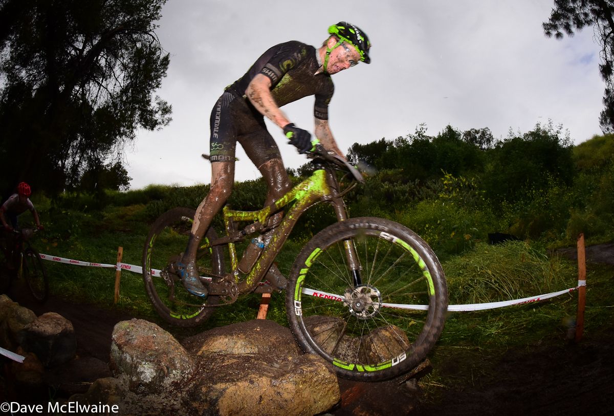 Keegan Swenson (Cannondale 360Fly) ripping through a rock garden