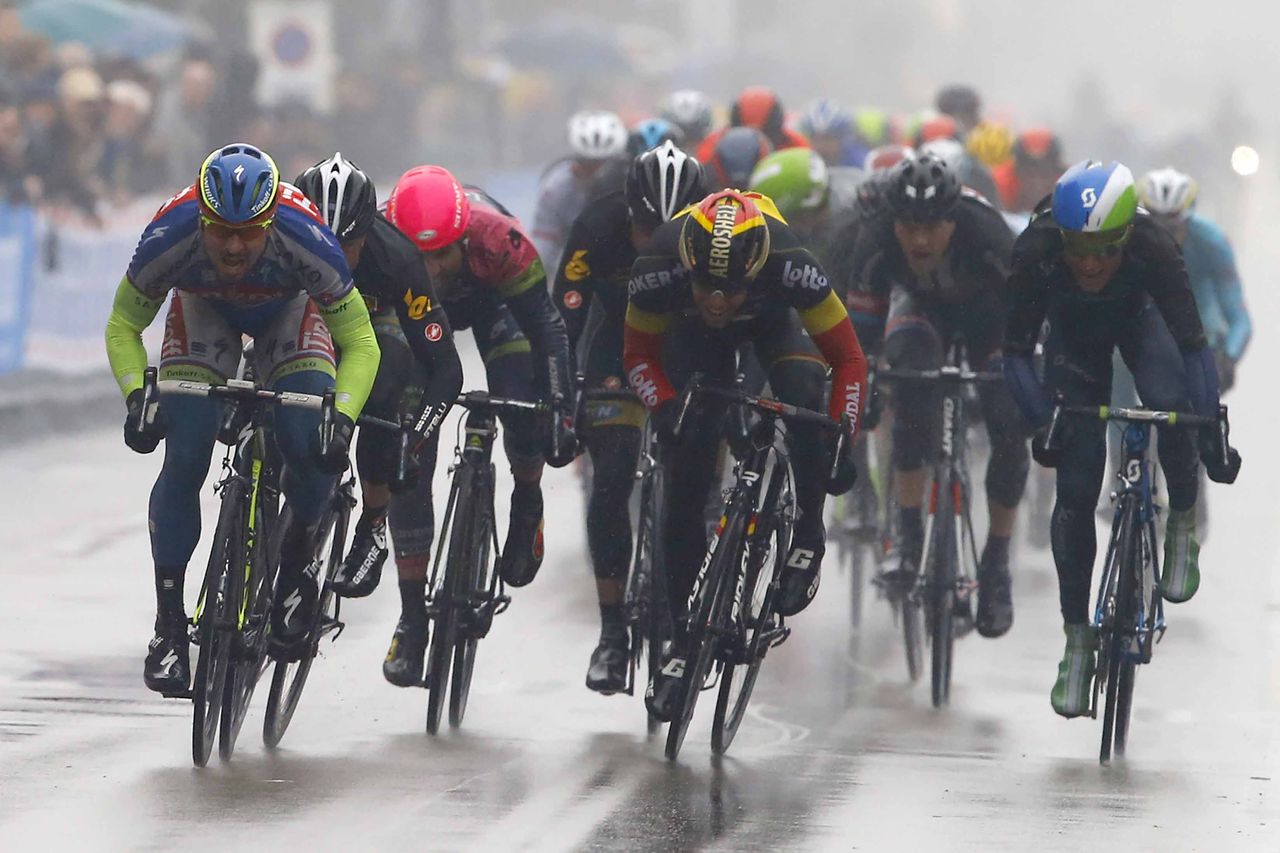 Peter Sagan (Tinkoff-Saxo) was not to be denied in Porto Sant'Elpidio.