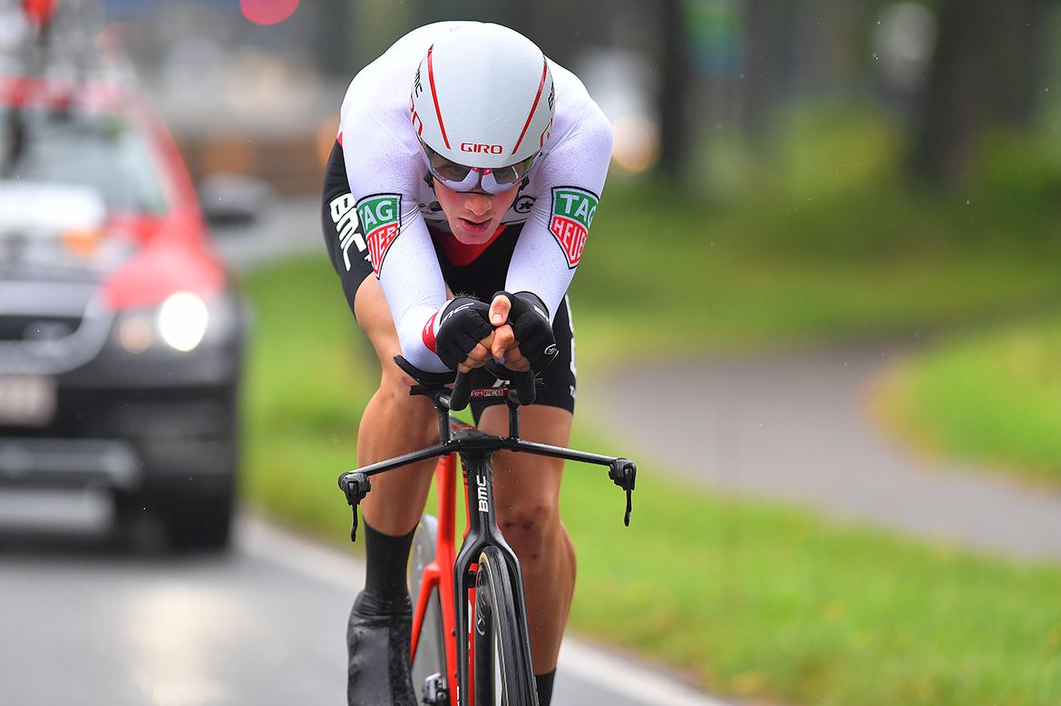 Stefan Kung on his way to victory