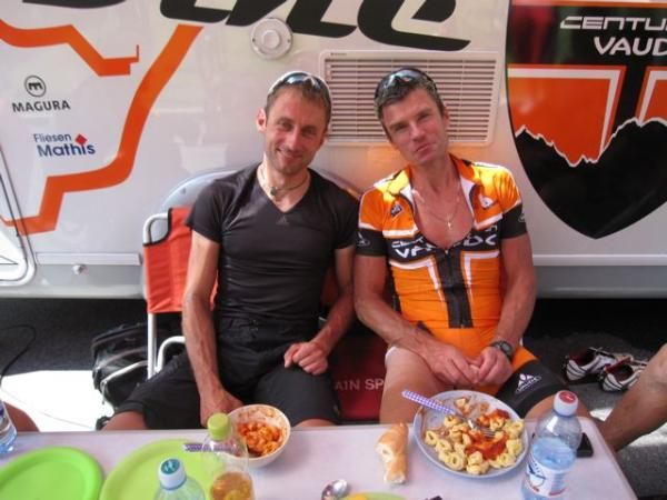 Former pro roadie Udo Bolts and Andreas Strobel are sitting in second place for Masters 80+ (combined team age 80 years or more)