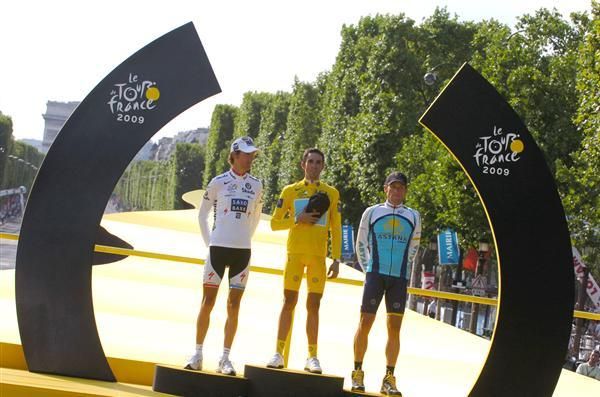 The final general classification podium