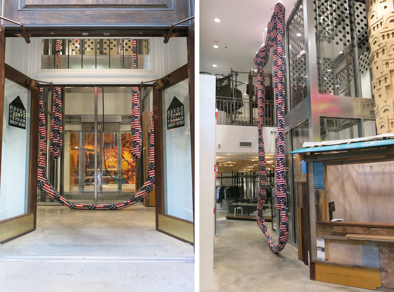 Retail space with interior artwork