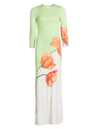 Alice + Olivia, Delora Floral Viscose Maxi Dress