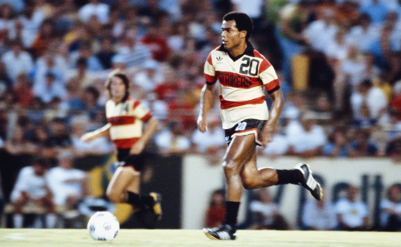 Teofilo Cubillas in action for the Fort Lauderdale Strikers circa 1980