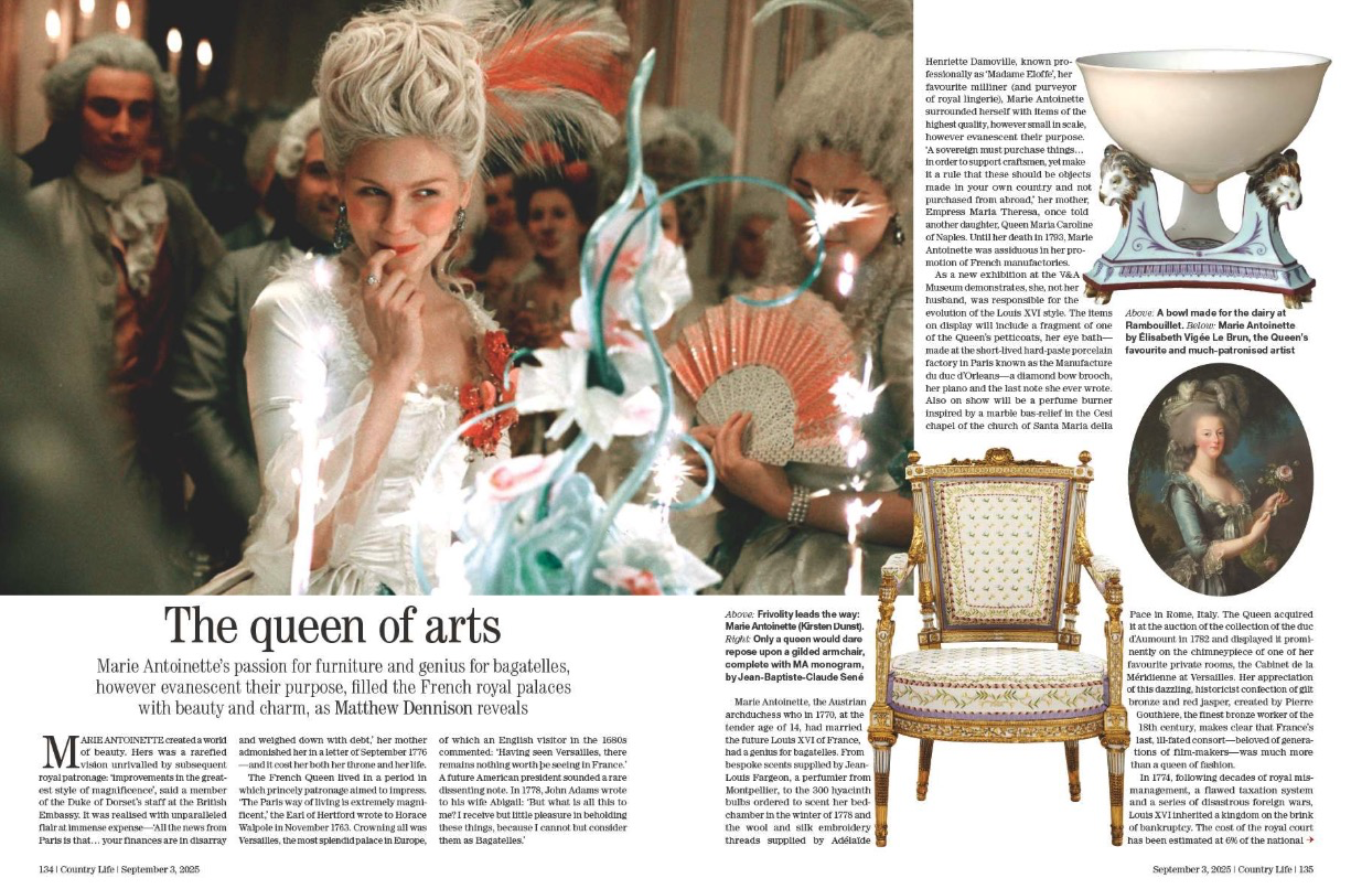 Magazine spread from Country Life 3 September 2025
