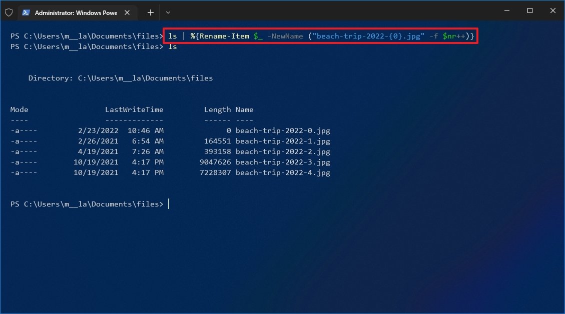 PowerShell bulk rename multiple files