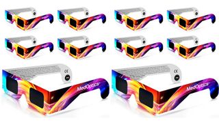 An image of a set of solar eclipse glasses