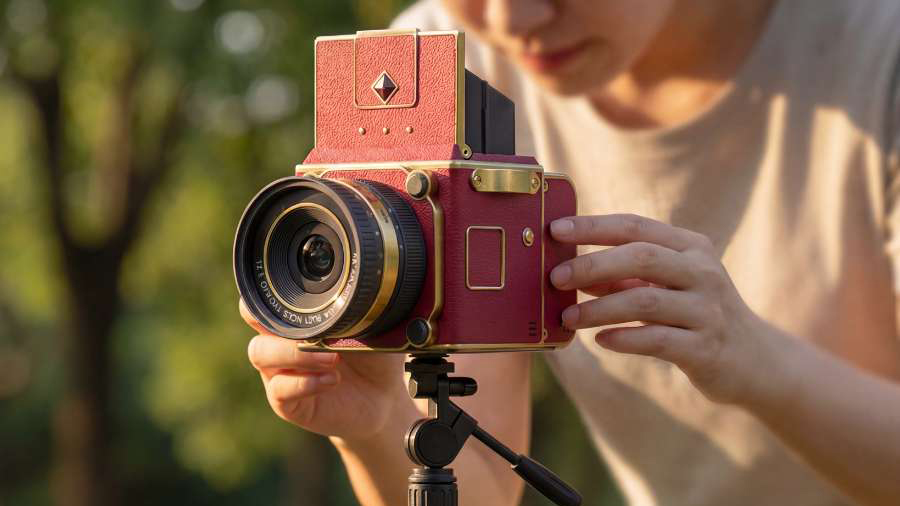 Chuzhao Legacy Camera being used by a photographer on a tripod outdoors
