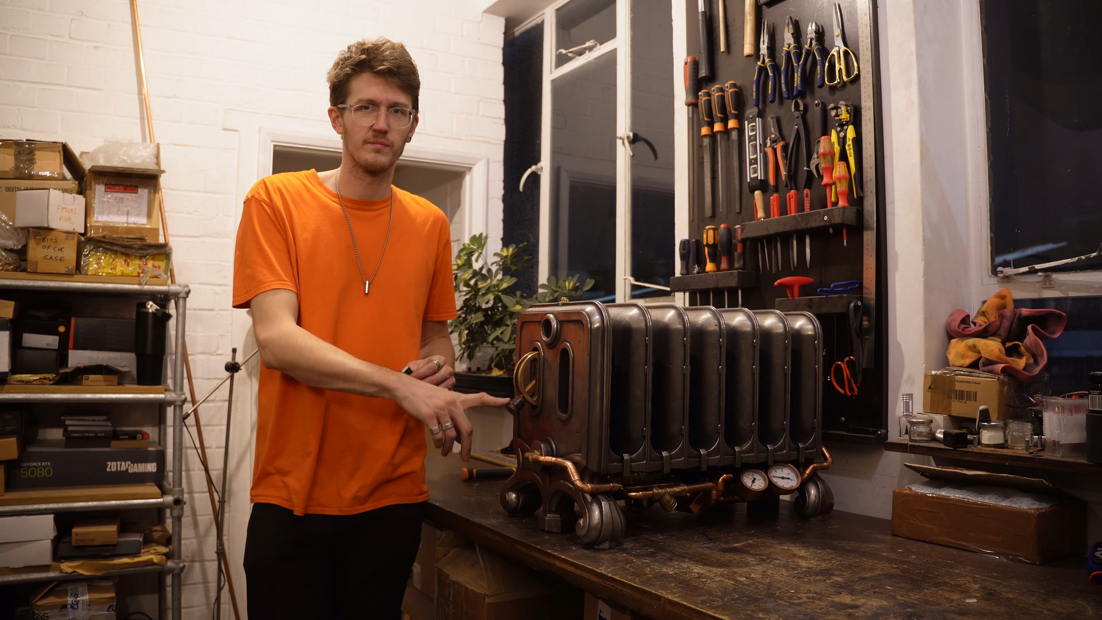 A radiator PC under construction by Billet Labs