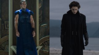 Lee Pace in Foundation and Timothée Chalamet in Dune, pictured side by side