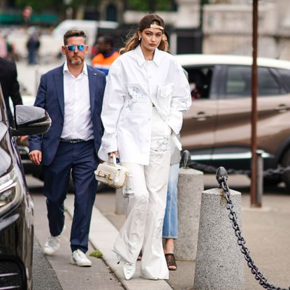 Gig Hadid, white clothing