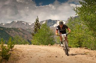 Postcard scenery: Lance Armstrong powers along in the Leadville 100