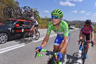 Matteo Trentin in the green jersey